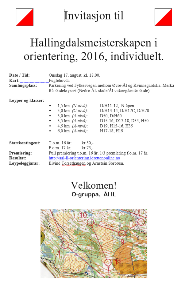Hallingdalsmesterskap individuelt orientering 2016
